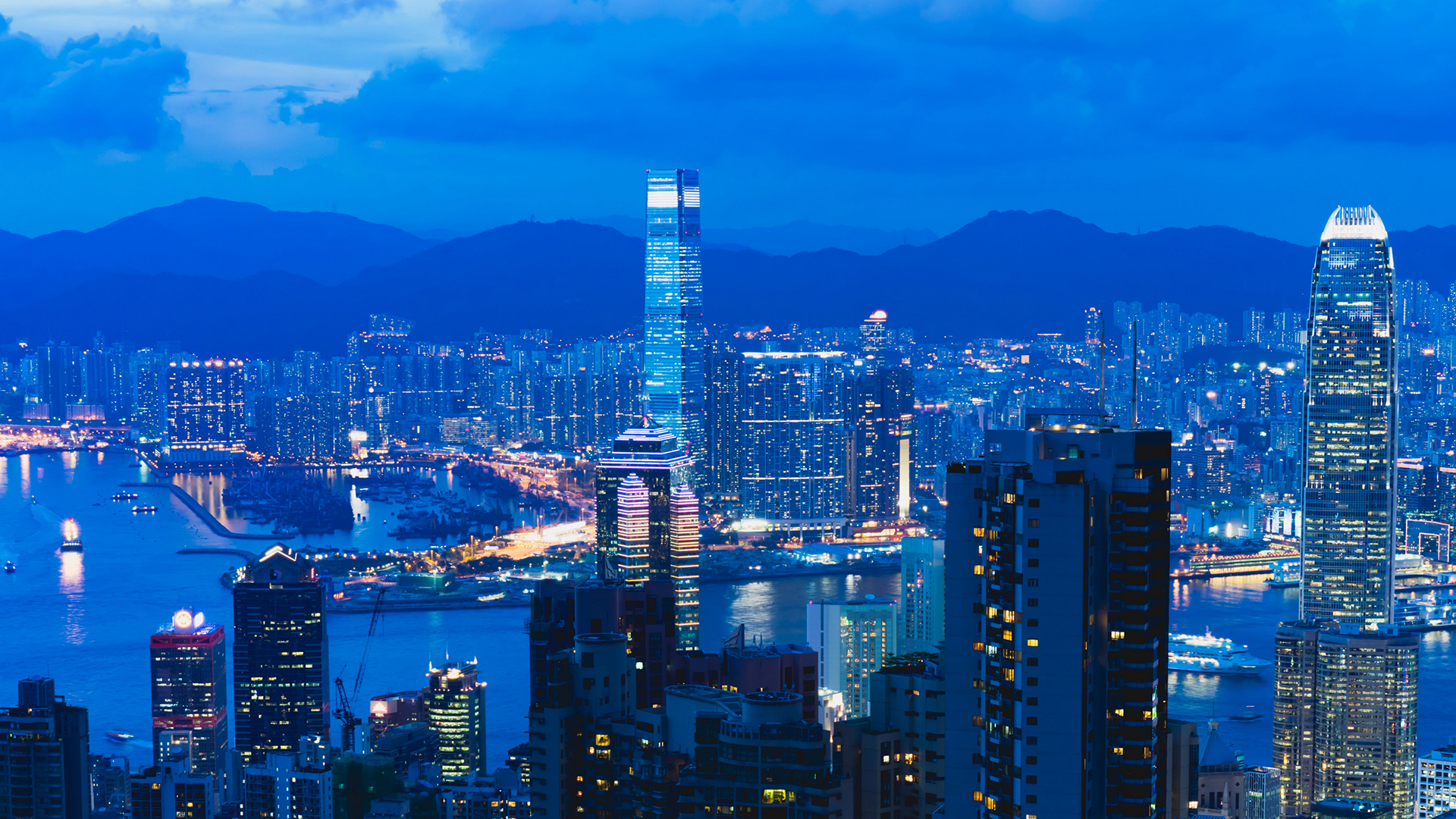 香港夜景高清电脑桌面壁纸图片高清大图预览1920x1080_风景壁纸下载_
